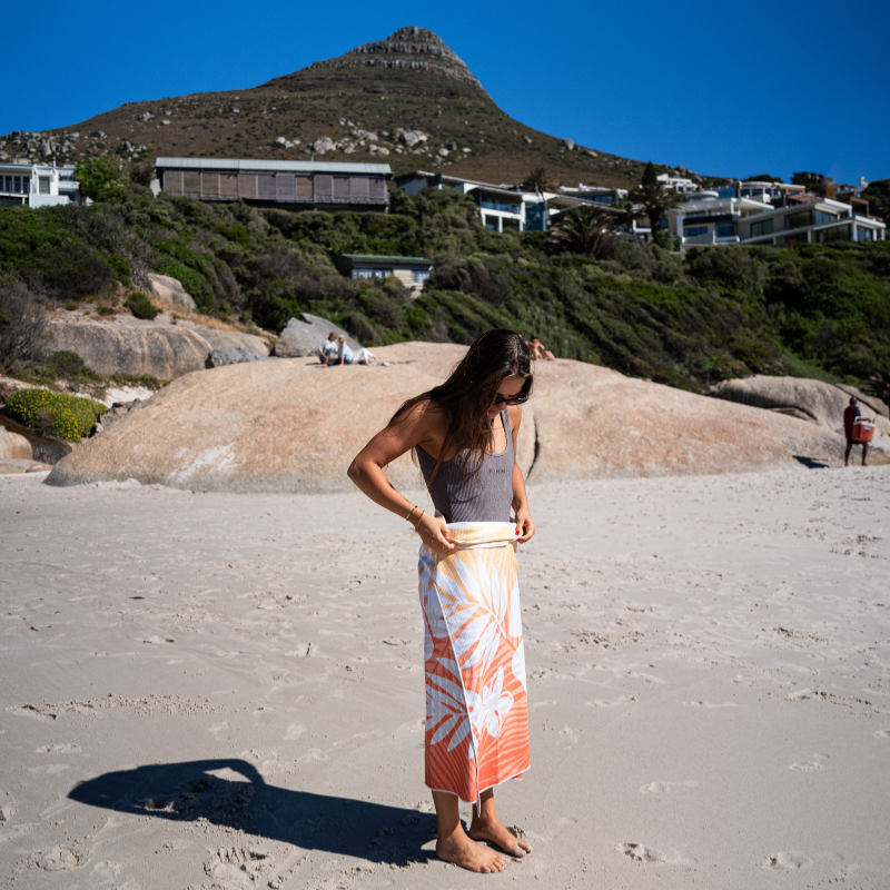 Sunset Hibiscus - Sand Free Beach Towel (Large)