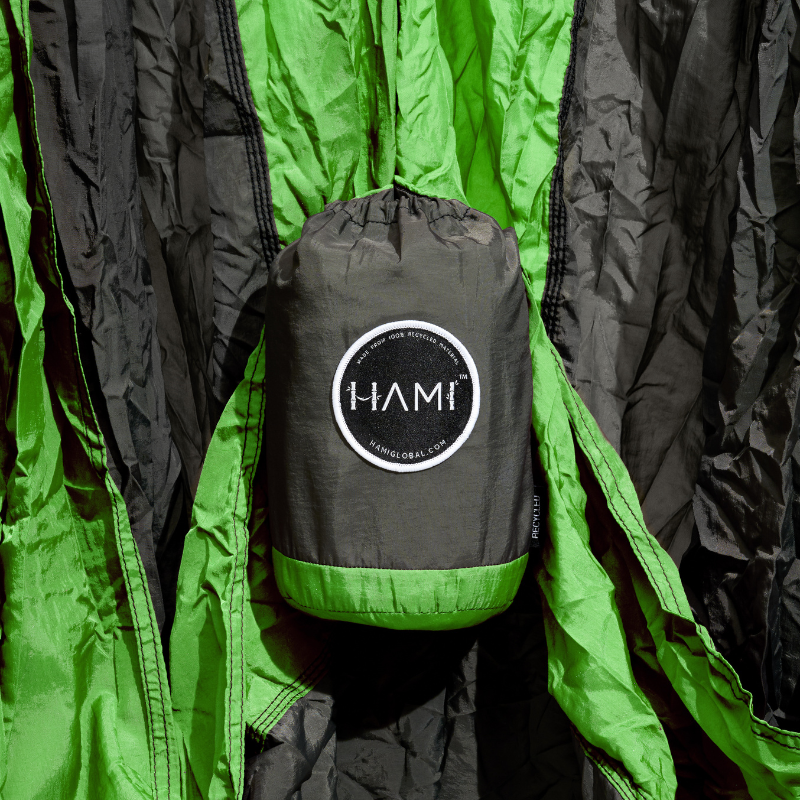 HAMI Dark Forest - Recycled Hammock with straps
